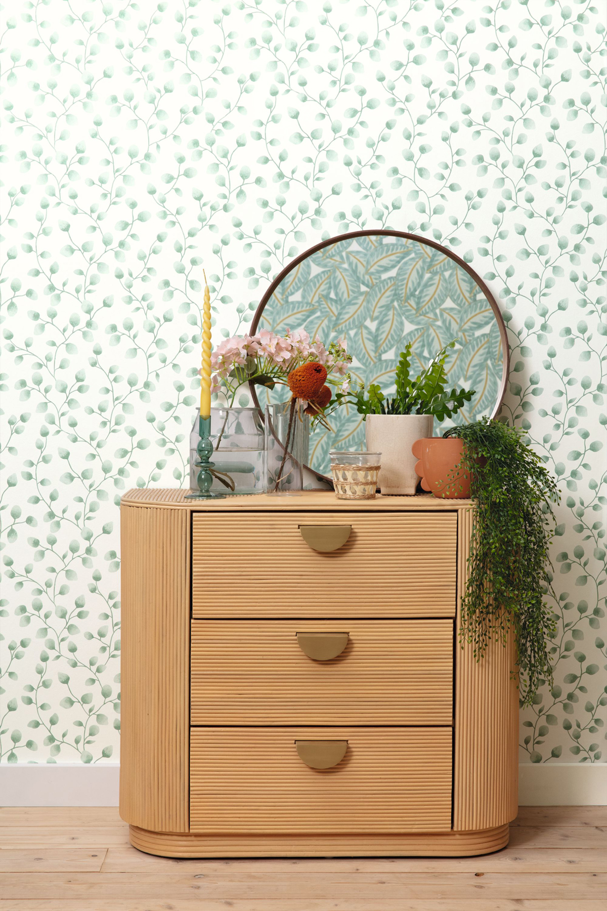 Papier peint Nature Melbourne vert blanc - Green & Co de Casélio | Réf. GCO103867002