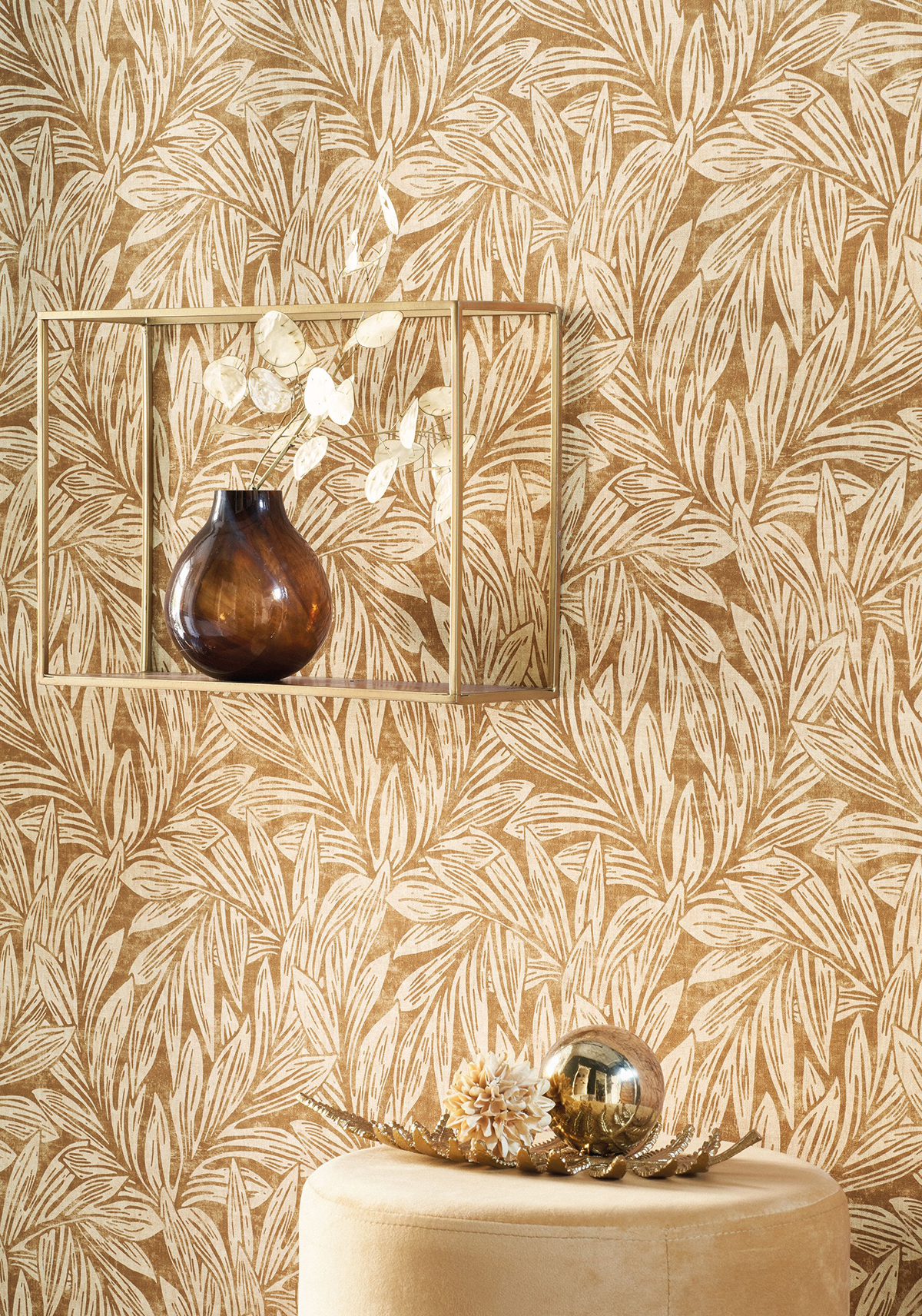 Papier peint Feuillage Danube ocre - Vienne de Casadéco | AMB Réf. VIEN87372731