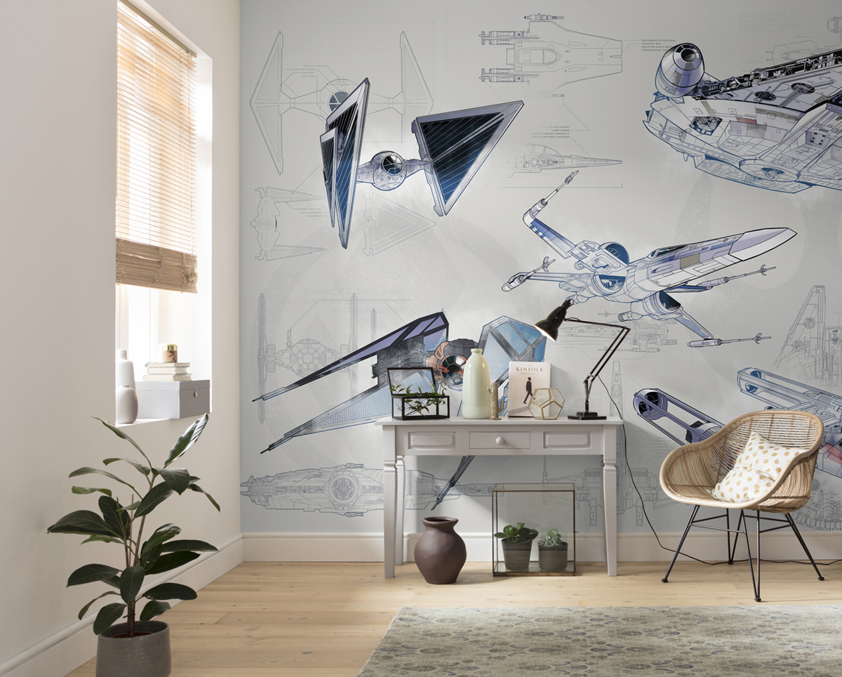 Papier peint Star Wars Blueprint Light - Papier peint Panoramique Komar