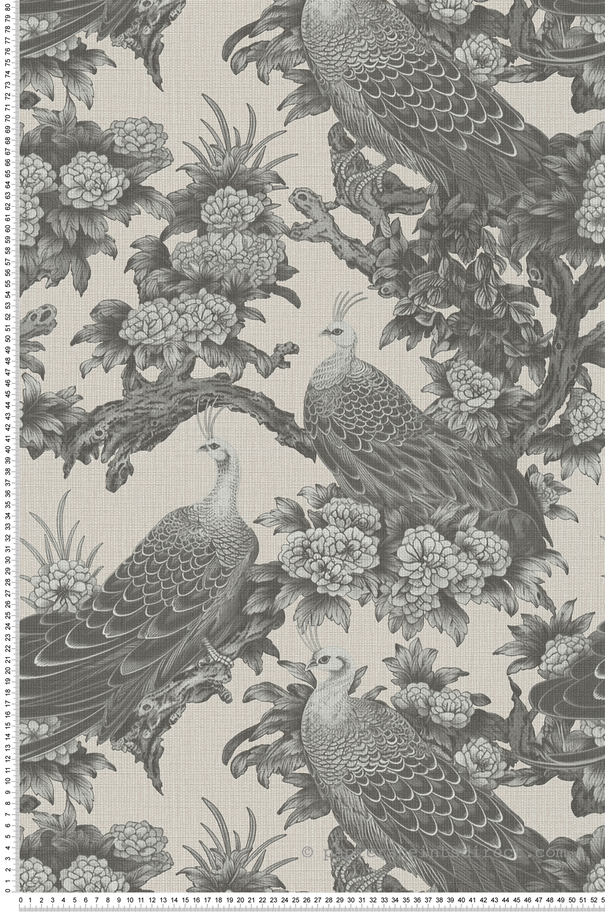 Papier peint Jardin Paon écru anthracite - Metropolis Michalsky 6 de Livingwalls | Réf. AS-399823