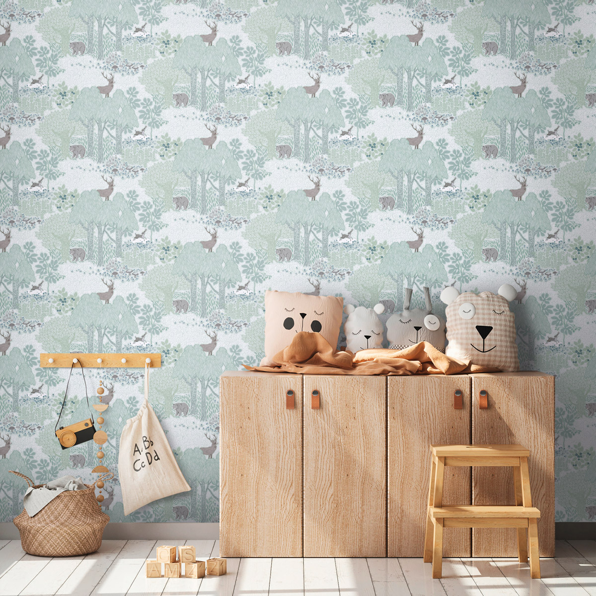 Papier peint Nature Sauvage vert amande - Lilly & Luis d'A.S. Création AMB2 | Réf. AS-771331