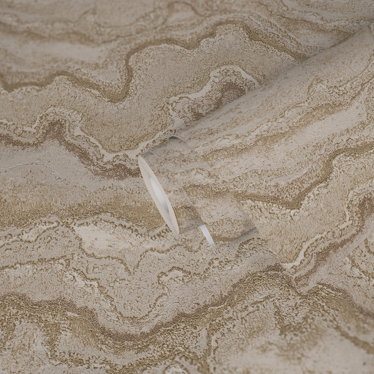 Papier peint Pierre Précieuse Métallisé grège doré - Stories of Life d'A.S. Création AMB2 | Réf. AS-396592