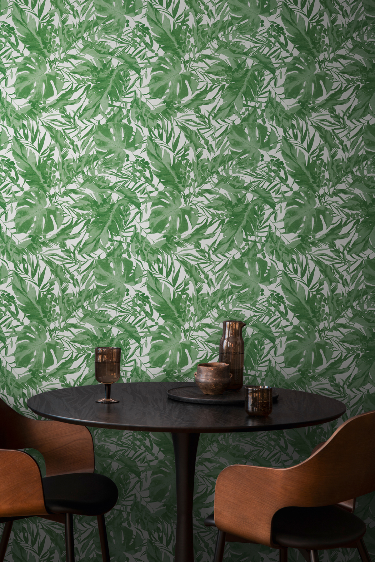 Papier peint Jungle Végétaux Earthlines vert - Cosmoliving d'A.S. Création | Réf. AS-790634