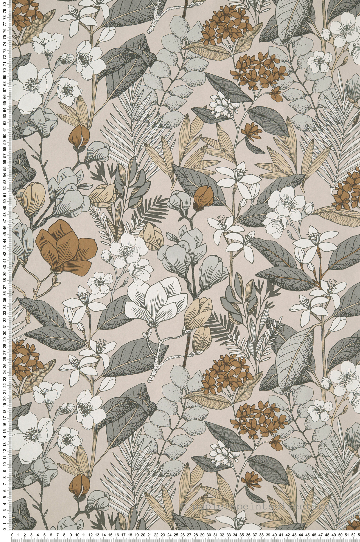 Papier peint Herbier Fleuri May beige - Flower Power de Casélio | Réf. FLP101851099