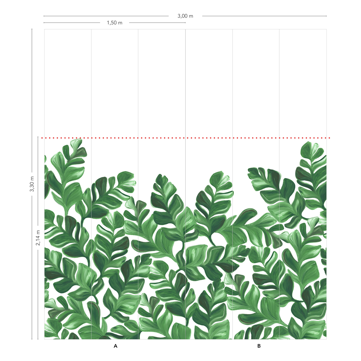 Papier peint panoramique Pacifico XL Vert A+B - 1/2/3/4/5/6 - Isidore Leroy