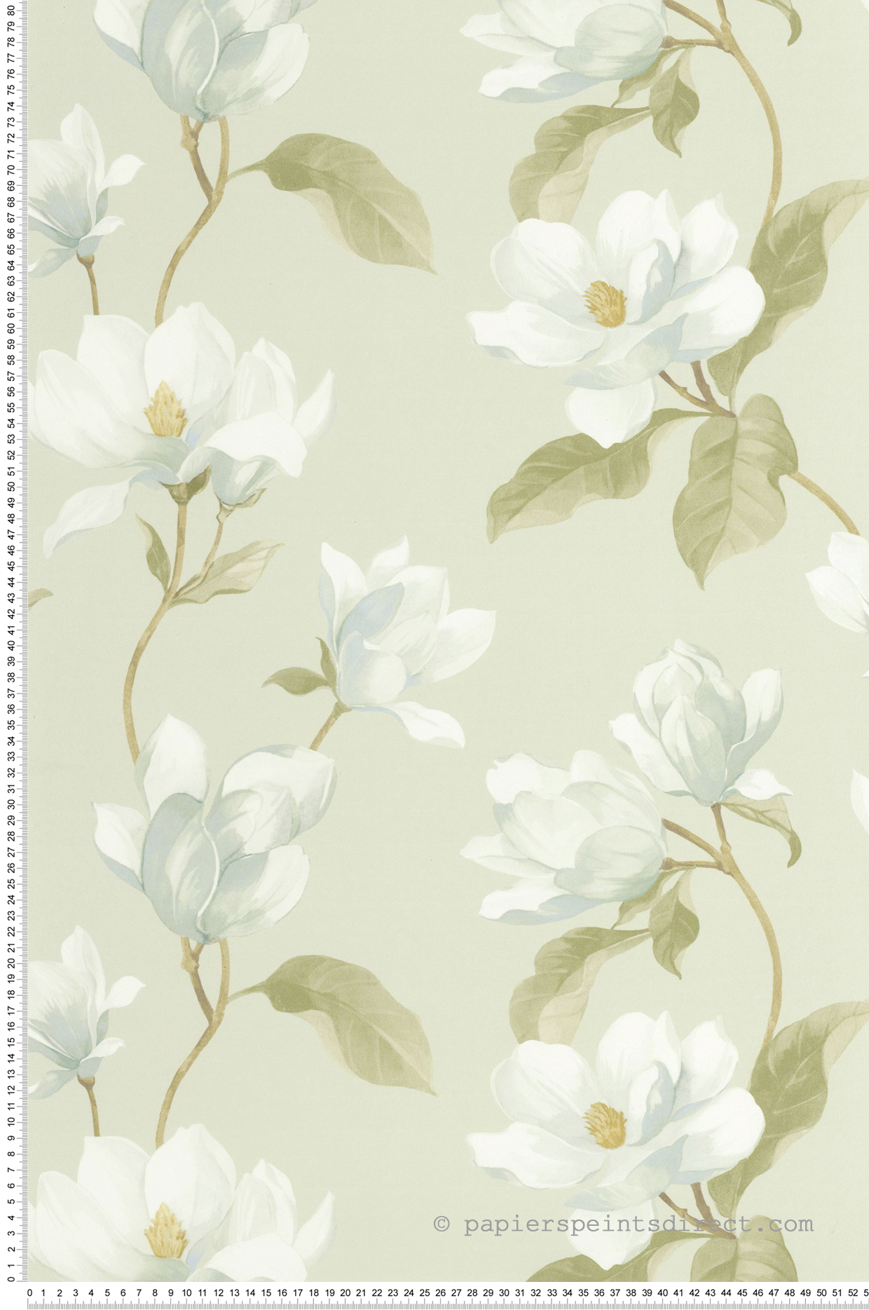 Papier peint Brume de Magnolia vert amande - Le Beau Jardin de Casadéco | Réf. BJAR202547202