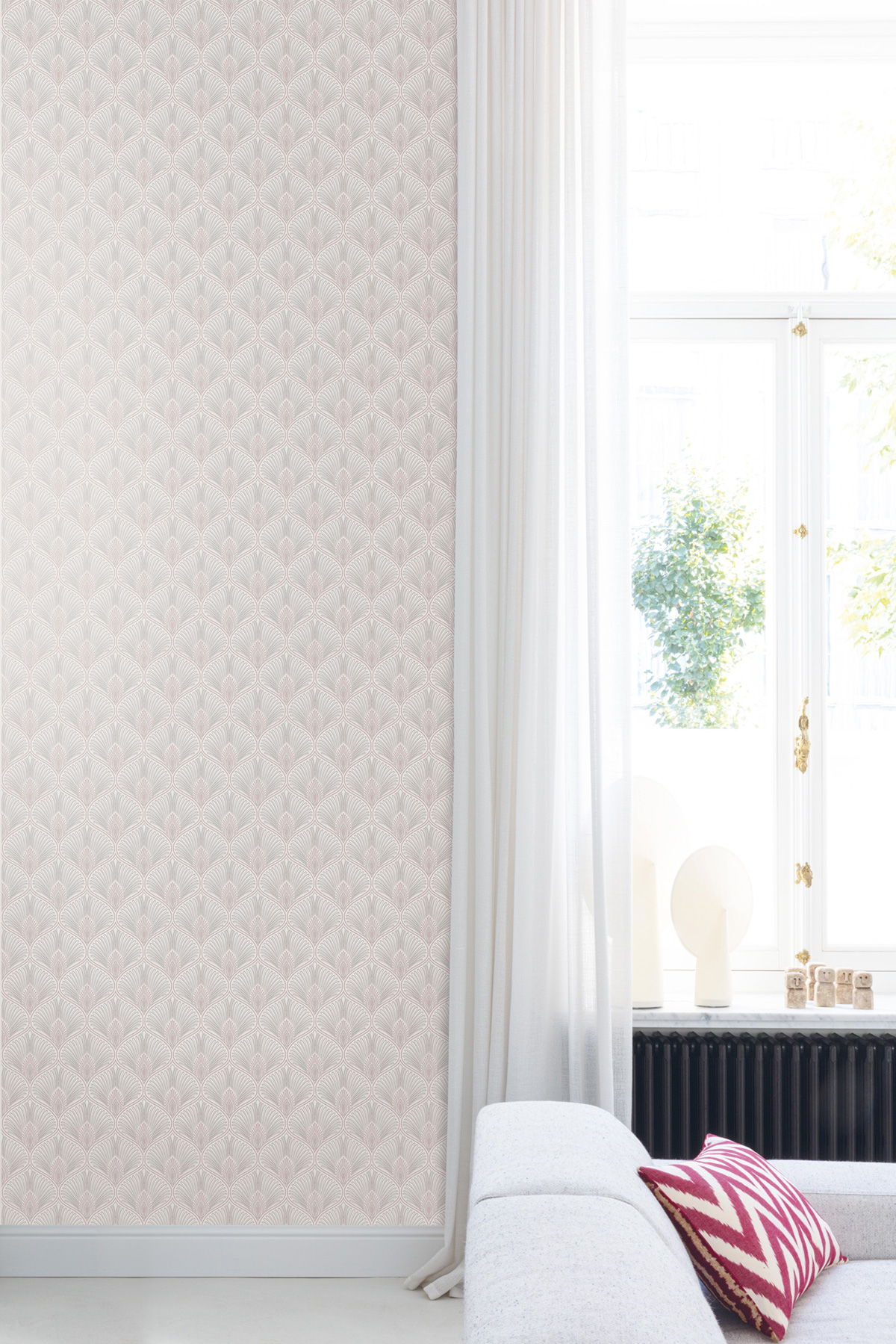 Papier peint Art Déco Diamant rose métallisé - Othello de Masureel | Réf. MAS-OTH205