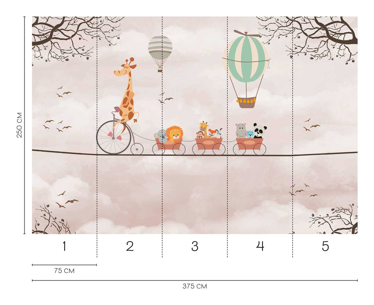 Papier peint panoramique Animaux Funambules - Wall Love d'A.S. Création REGLE | Réf. DD129594