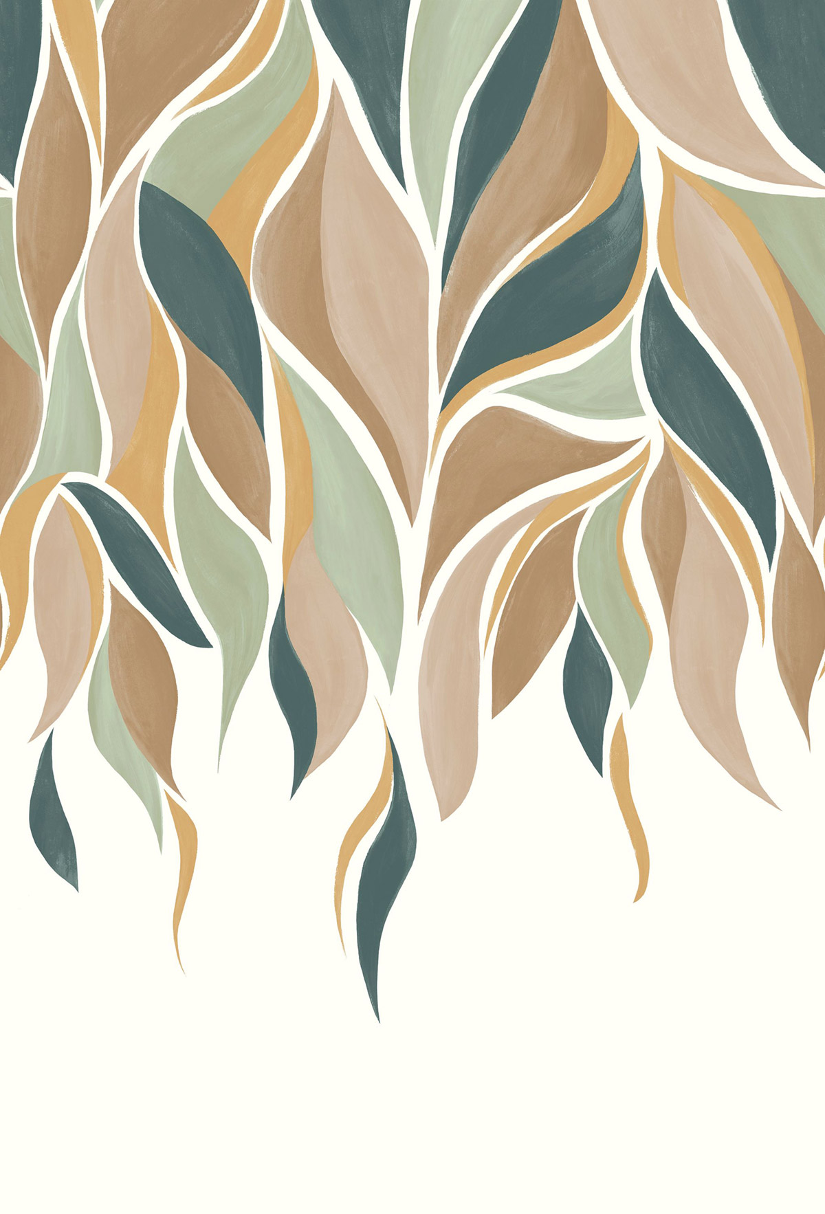 Papier peint panoramique Feuille Gracilis amande beige - Panoramas 3 de Casamance | Réf. CAS-76370712