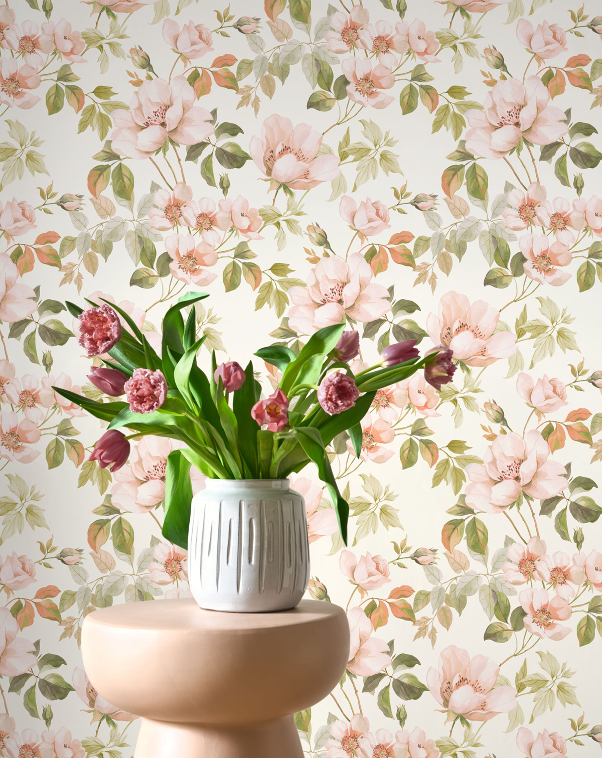 Papier peint Sous les Rosiers rose blush - Le Beau Jardin de Casadéco | Réf. BJAR202534242