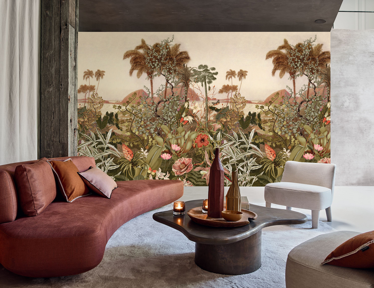 Papier peint panoramique Jungle Kisama kaki - Panoramas 4 de Casamance | Réf. CAS-76771528