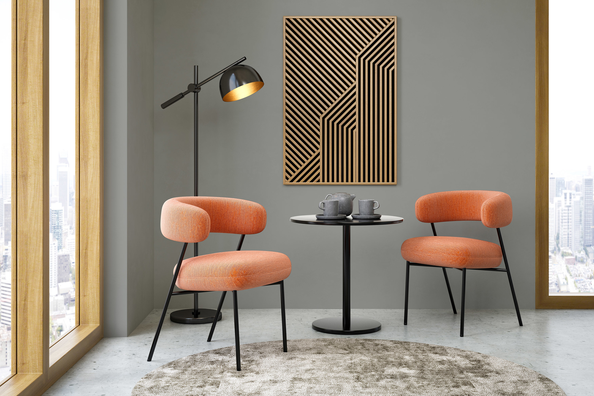 Photo numéro 2 d'une pièce avec un mur peint avec la peinture  Puro gris cool grey - c1003