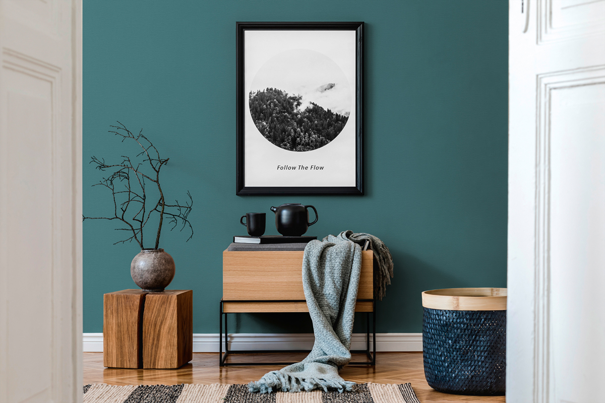 Papier peint Uni Tissé Life bleu canard - French Affair d'A.S. Création | Réf. AS-395764