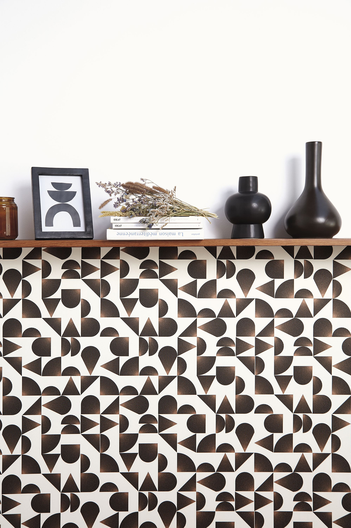 Papier peint Rayonnement Contour noir cuivre - Outlines de Casélio AMB3 | Réf. OTLS105030932