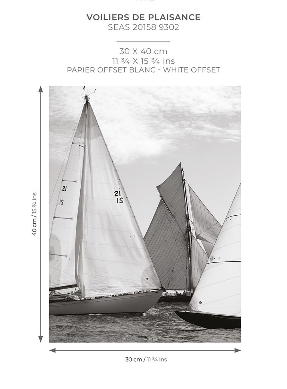 Affiche Voilier Plaisance 30x40 noir et blanc - Seaside de Casadéco AMB7 | Réf. SEAS201589302