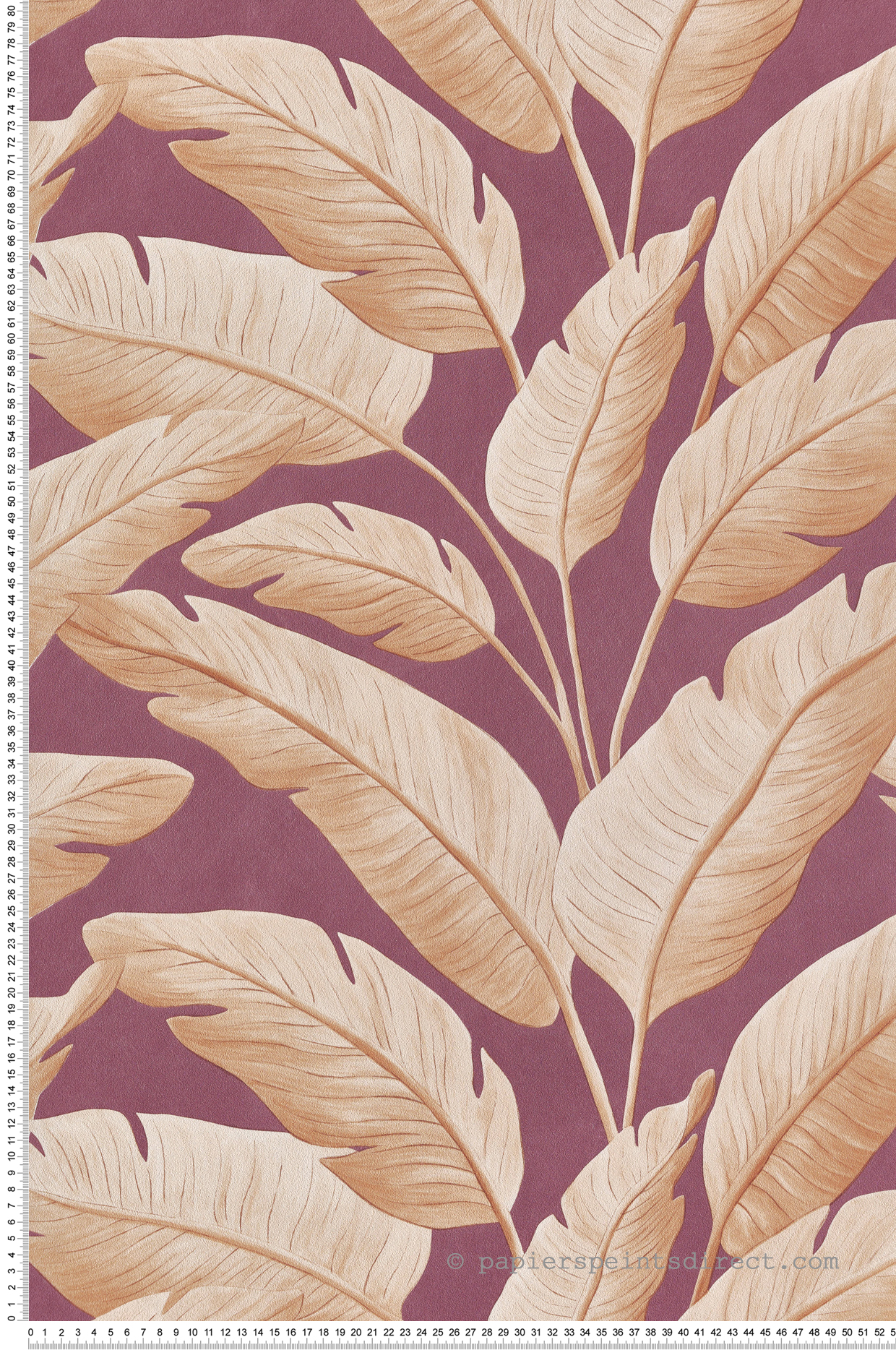 Papier peint Palmes Bananier Tropicalia prune - Borneo de Casélio | Réf. BORN106545056