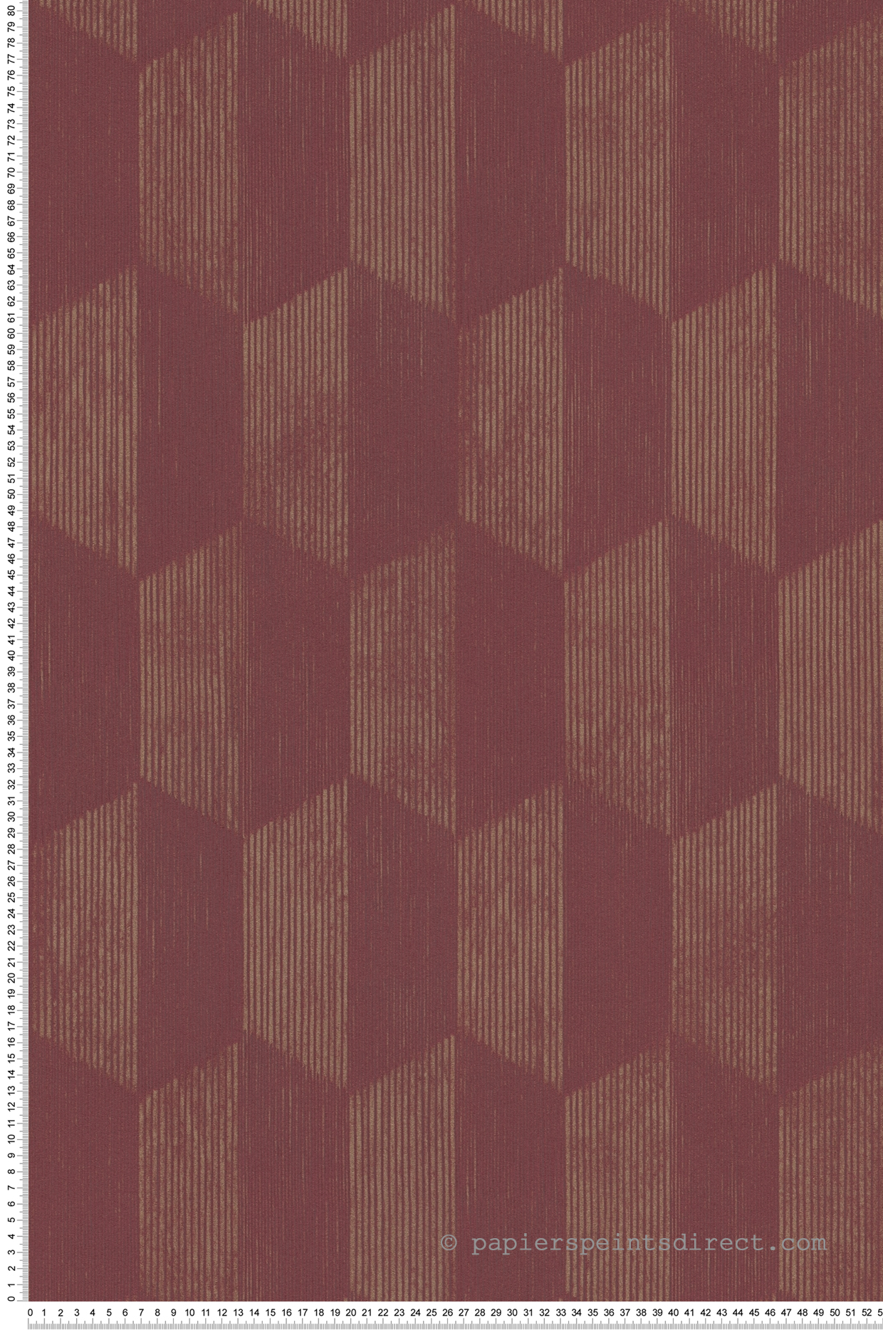 Papier peint Hexagone bordeaux et doré - Geo Effect d'A.S. Création | Réf. SP15796