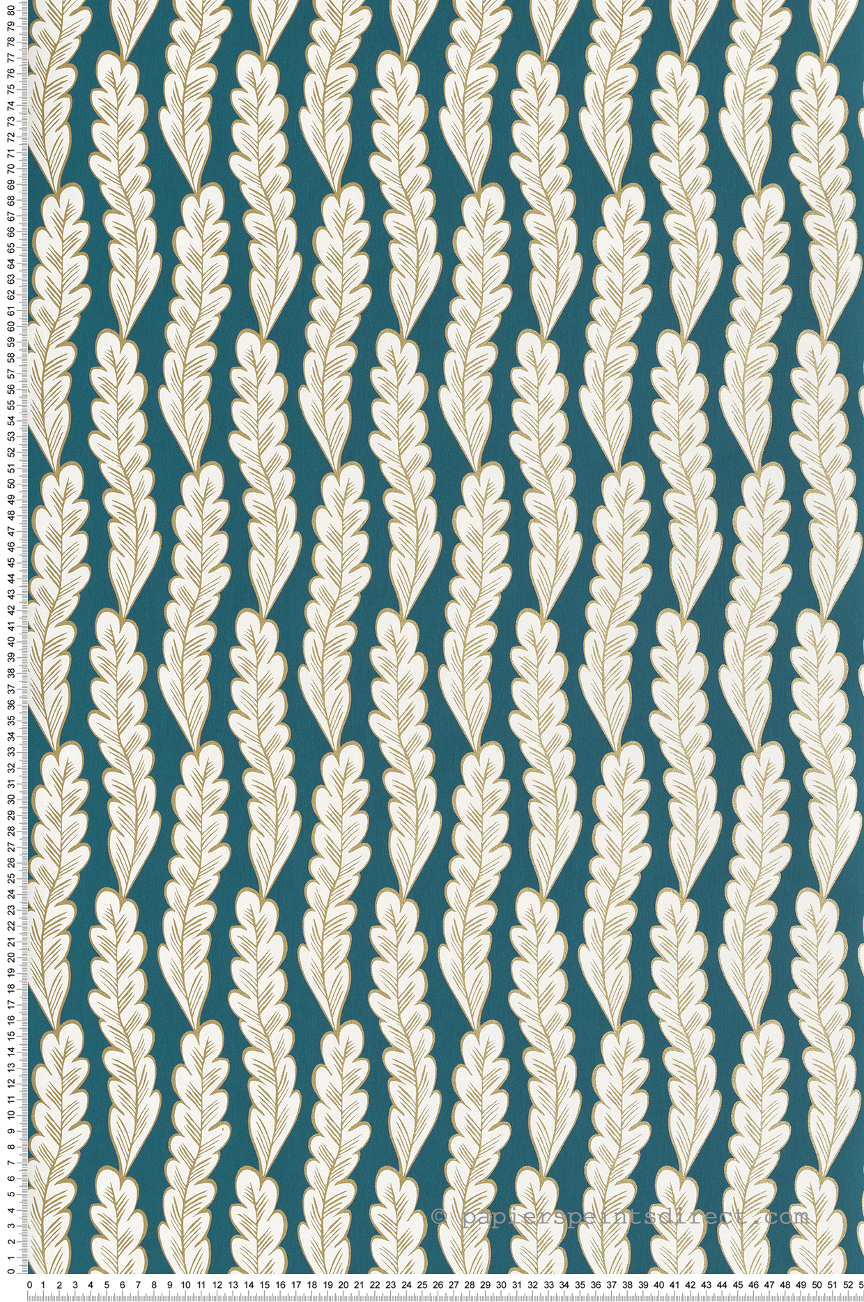 Papier peint Feuillage Seacret Spot bleu et doré - Sea You Soon de Casélio | Réf. SYO102816787