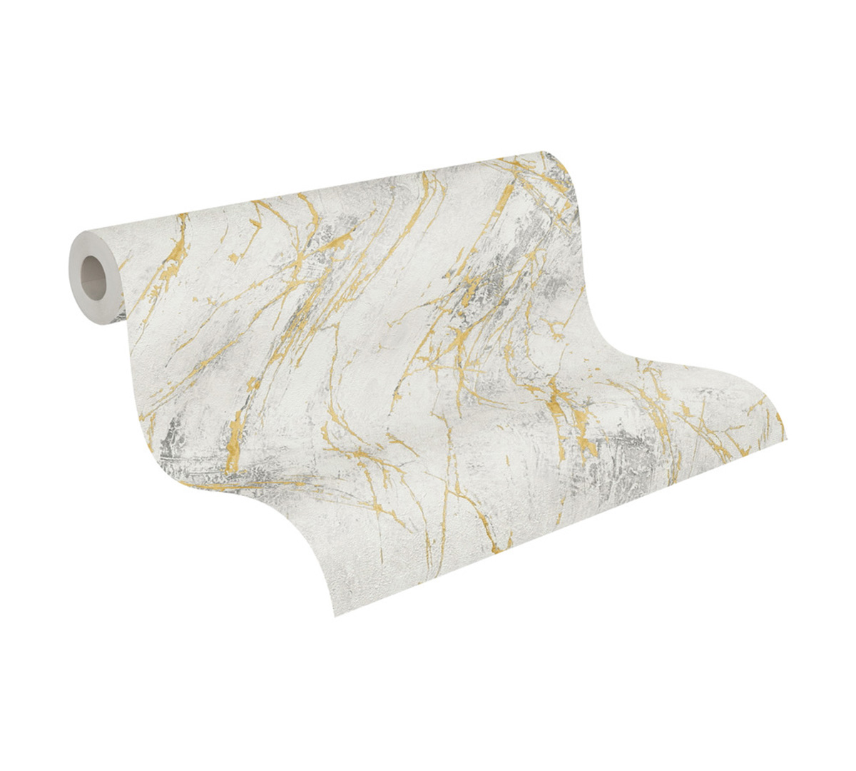 Papier peint Marbre Matière Arts gris doré - The BOS d'A.S. Création ROLL | Réf. AS-388173