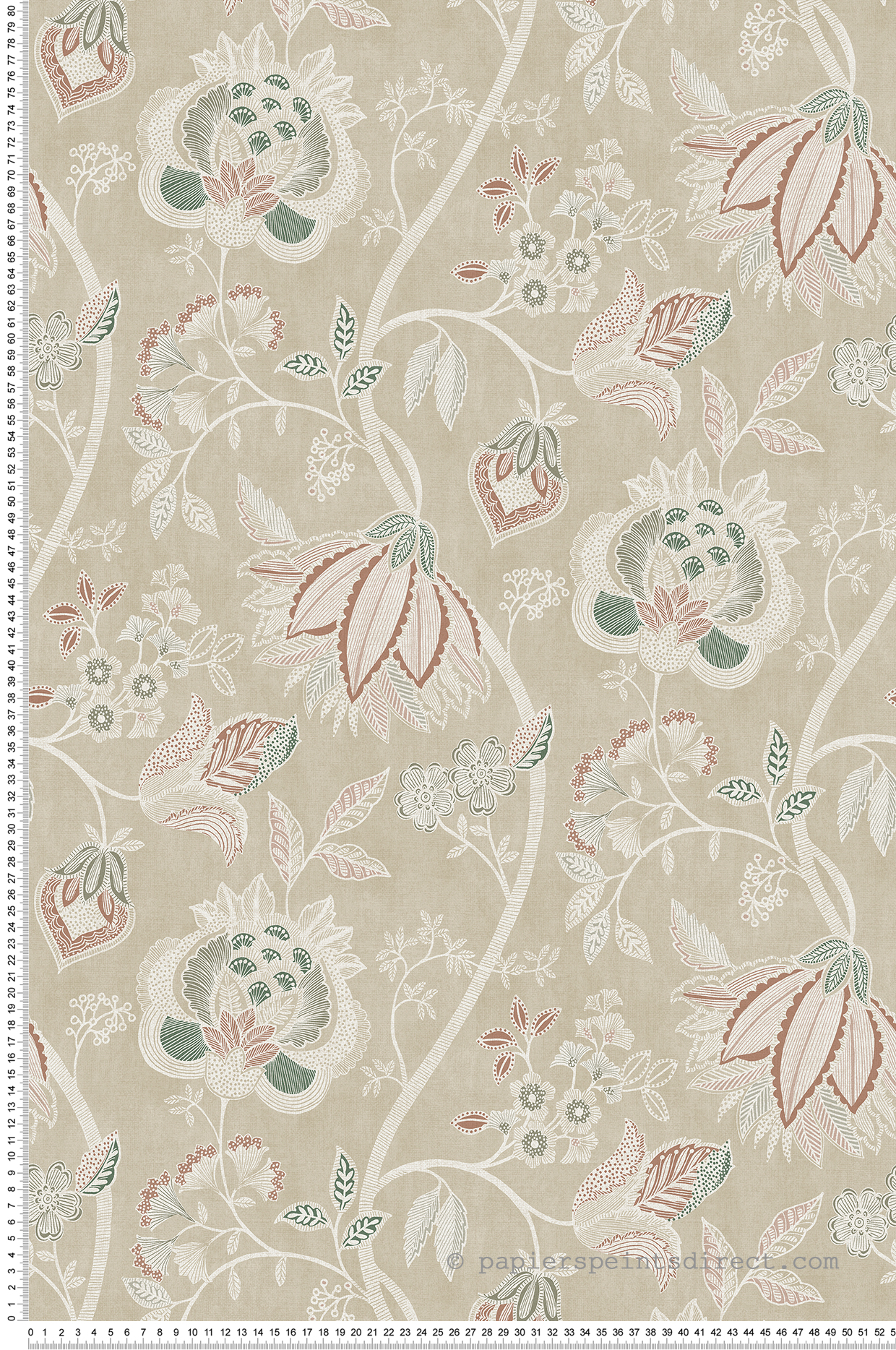 Papier peint Fleur Indienne beige - Aristide de Lutèce | Réf. LTC-3852-2