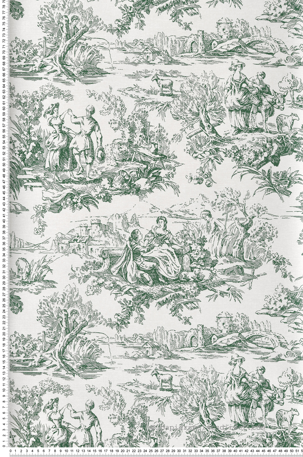 Papier peint Toile De Jouy Lovers' Toile Puck - National Trust Papers 3 de Little Greene | Réf. 0263LOPUCKZ