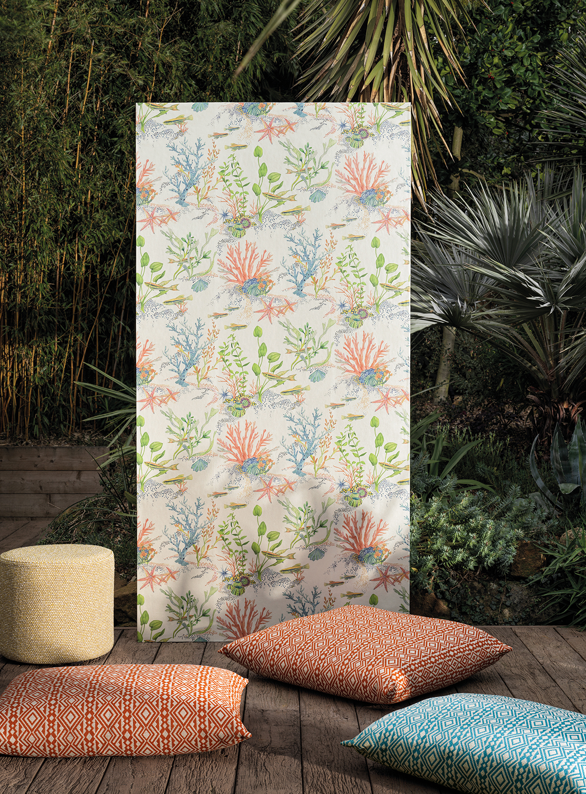 Papier peint Aquarium Coralline nacré - Lamorran d'Osborne & Little | Réf. OSB-W7682-01