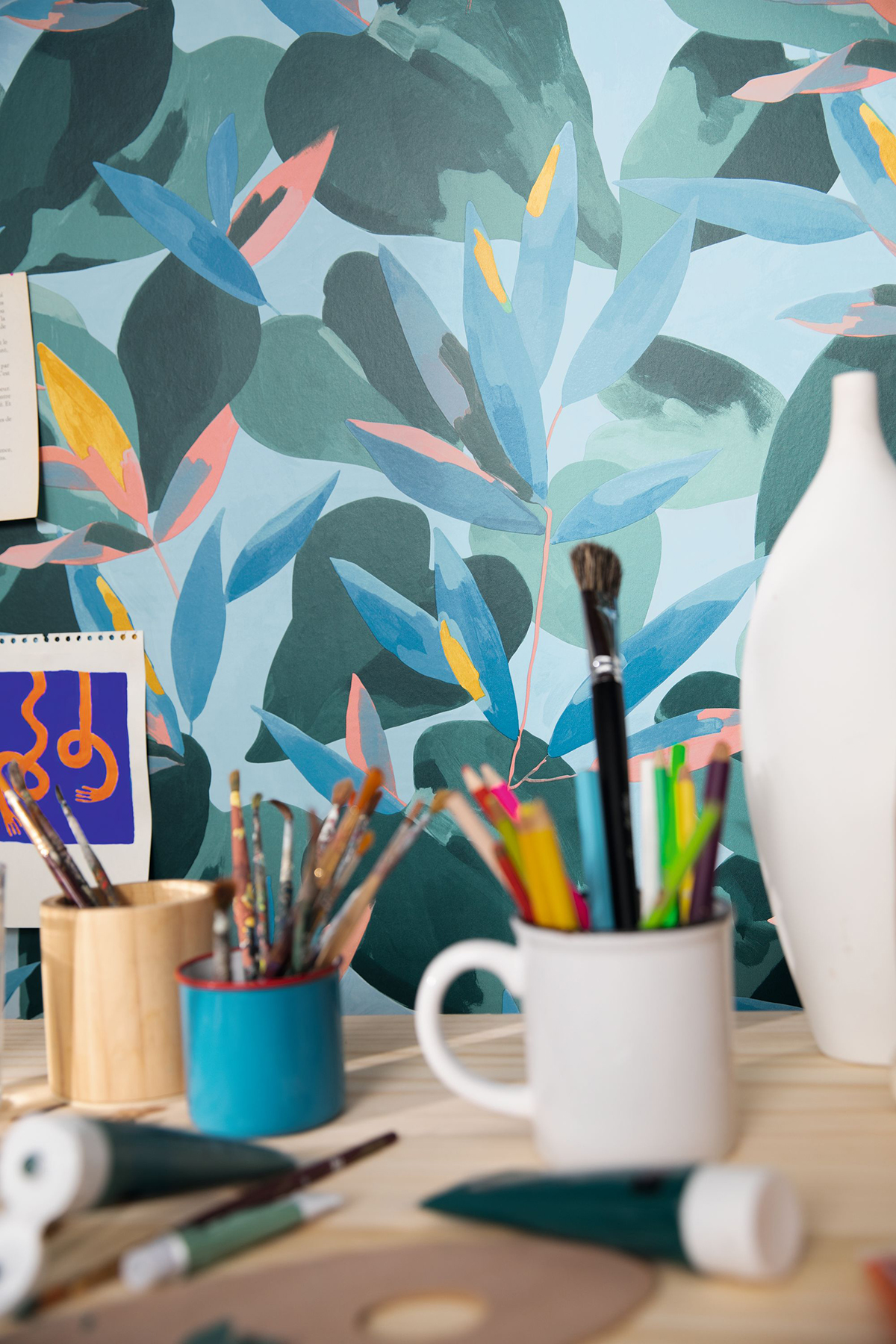 Papier peint Feuillage Influence bleu et vert - Imagination de Casélio | Réf. IMG102156127