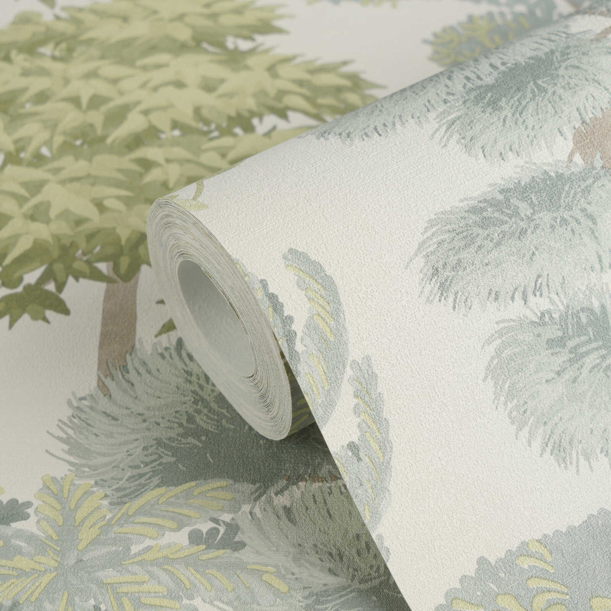 Papier peint Arbre Forêt Pinede céladon vert - Cuba 2 d'A.S. Création ROLL | Réf. AS-791613