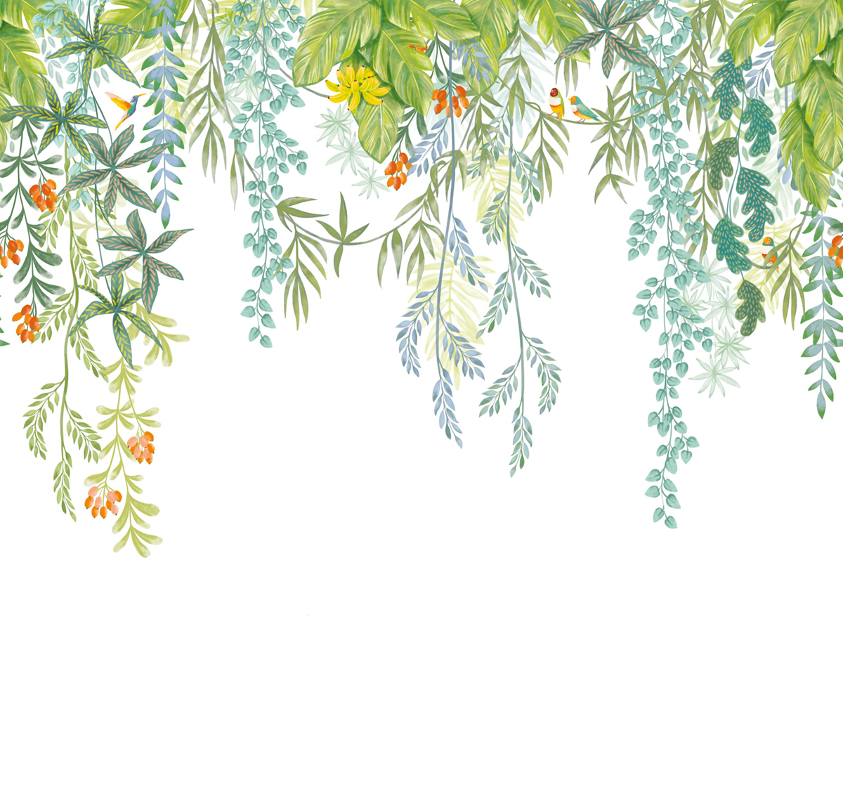 Papier peint Panoramique Feuillage Fairy Canopy multicouleurs 300X310 - Happy Kids Club de Casélio | Réf. HKC107718809
