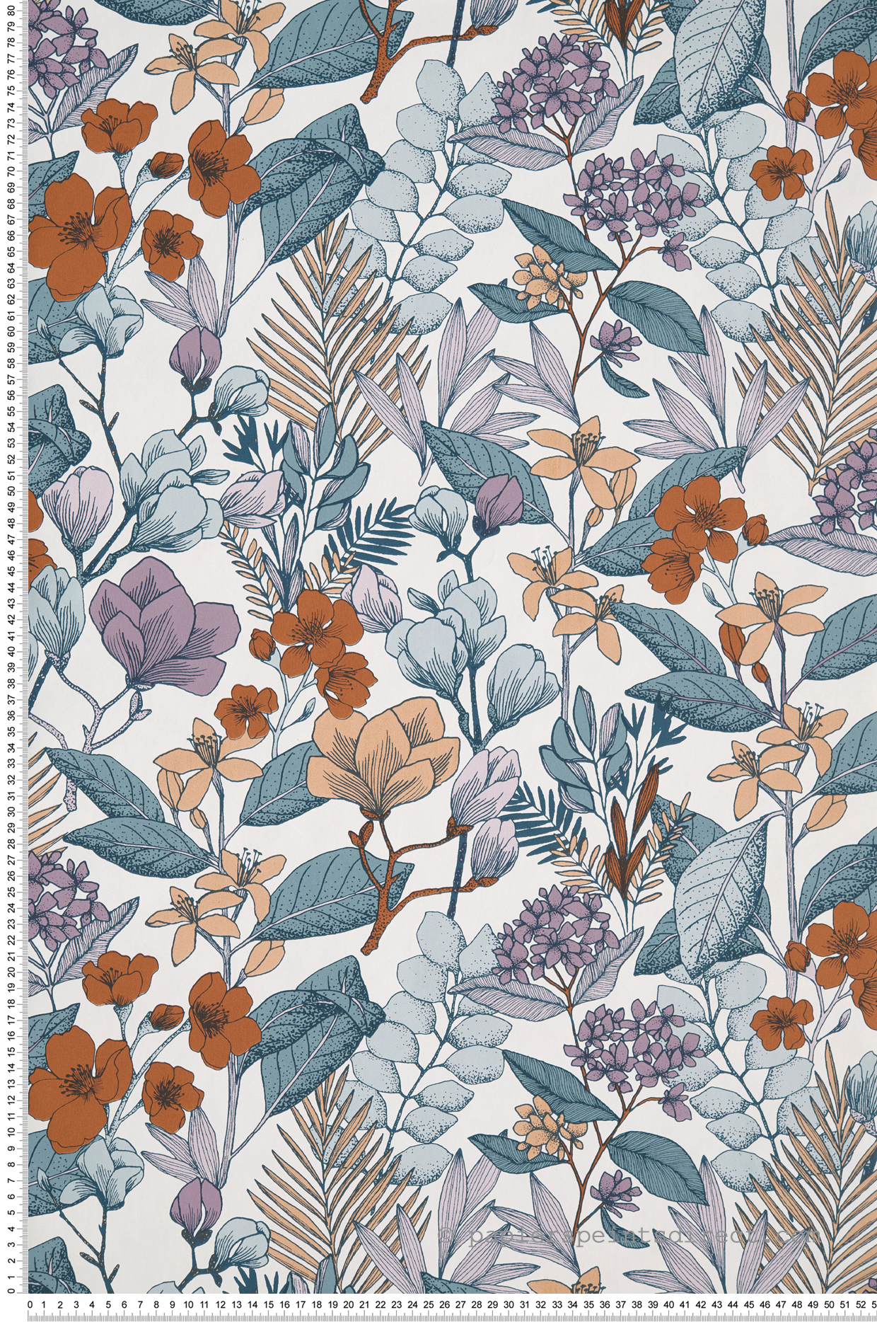 Papier peint Herbier Fleuri May parme - Flower Power de Casélio | Réf. FLP101855060