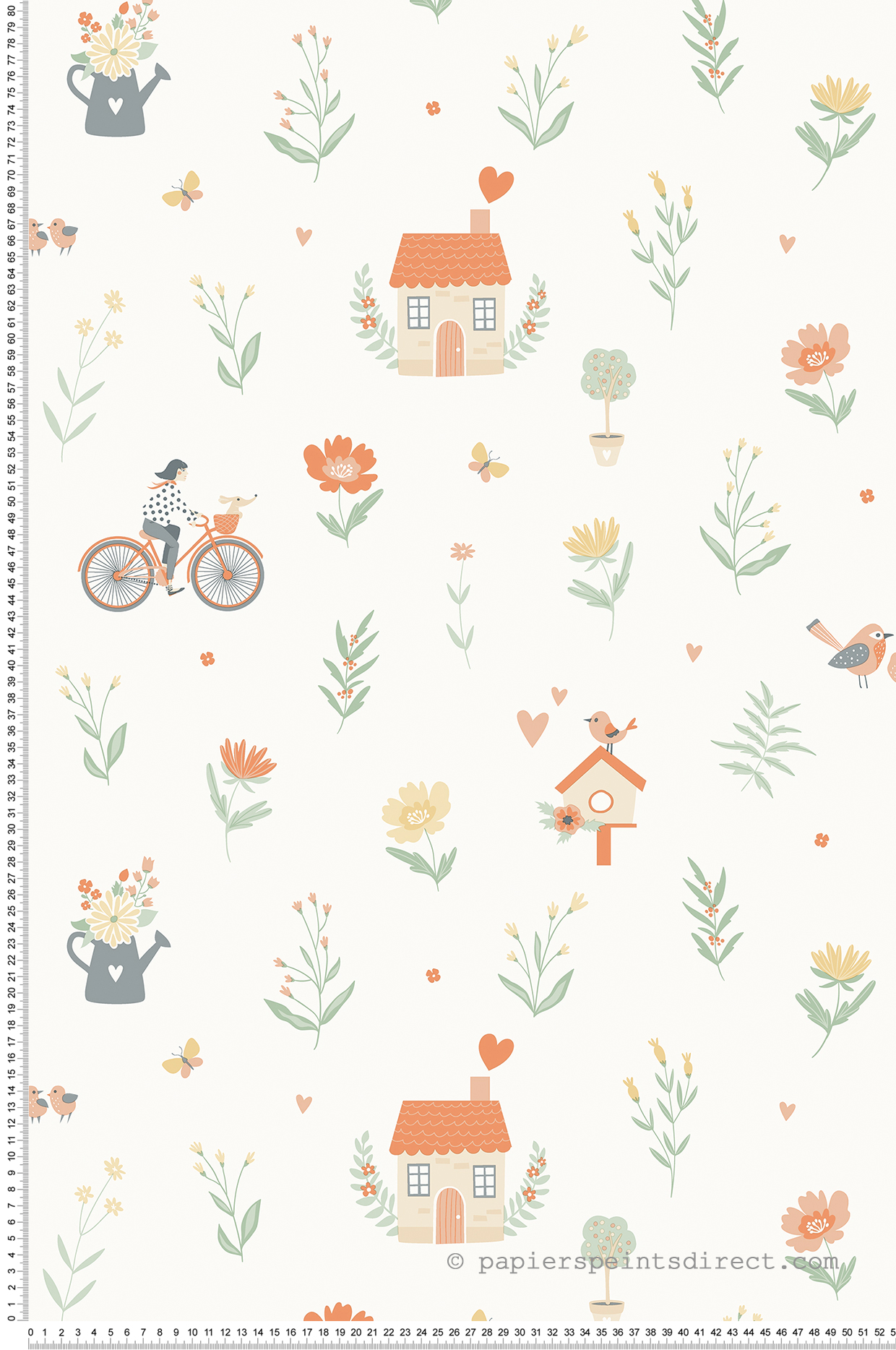 Papier peint Enfant Maison Oiseaux orange - Sweet Dreams d'Ugépa | Réf. UGP-N06505