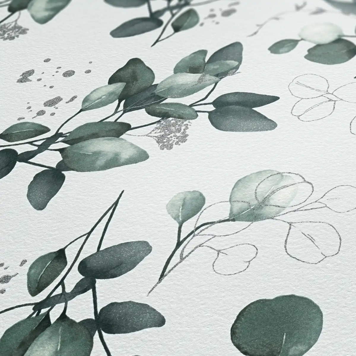 Papier peint Douce Nature vert argenté - Pure Elegance d'A.S. Création AMBZ | Réf. AS-397682