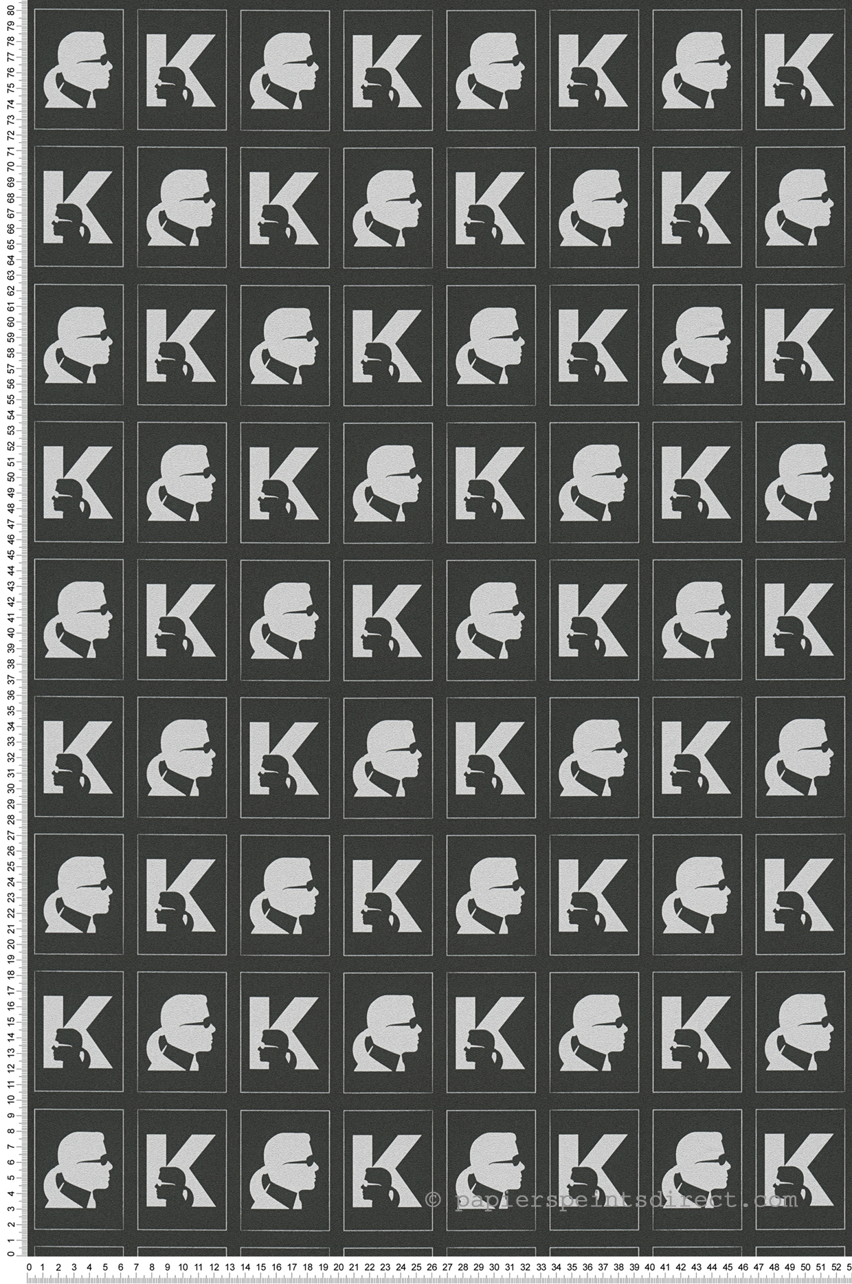 Papier peint Portrait Karl Baptiste noir - Karl Lagerfeld de Montecolino | Réf. MC-37842-3