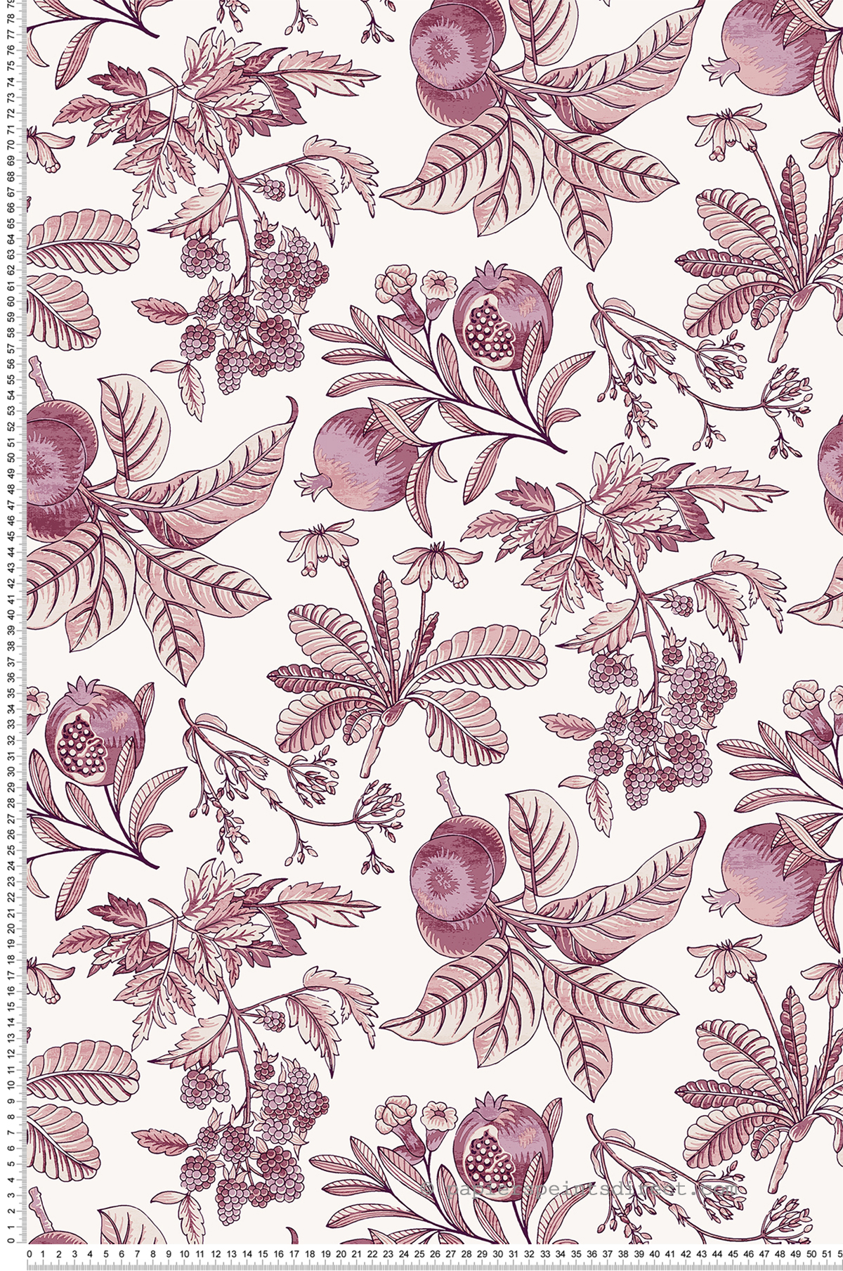 Papier peint Pomme Grenade Cecilia prune - Delicatesse de Lutèce | Réf. LTC-FD26815