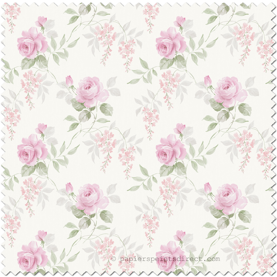 Tissu Rameau Florale Charmaine rose mauve - Alice et Rose de Lutèce | Réf. LTC-VI83901F