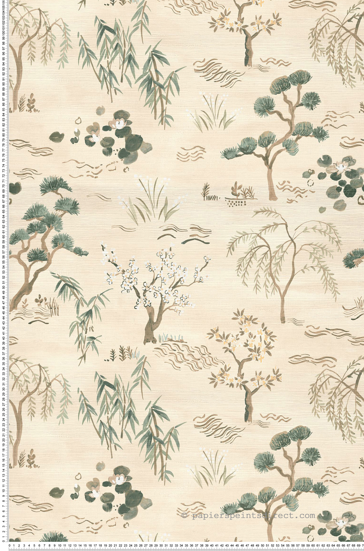 Papier peint Nature Japonisante Légendes ivoire - Légendes de Casamance | Réf. CAS-70000100