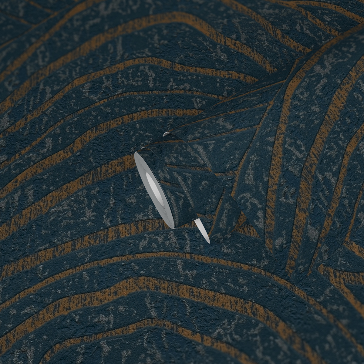 Papier peint Vague Okusai marine or cuivré - Jade 2 d'A.S. Création AMB4 | Réf. AS-395074