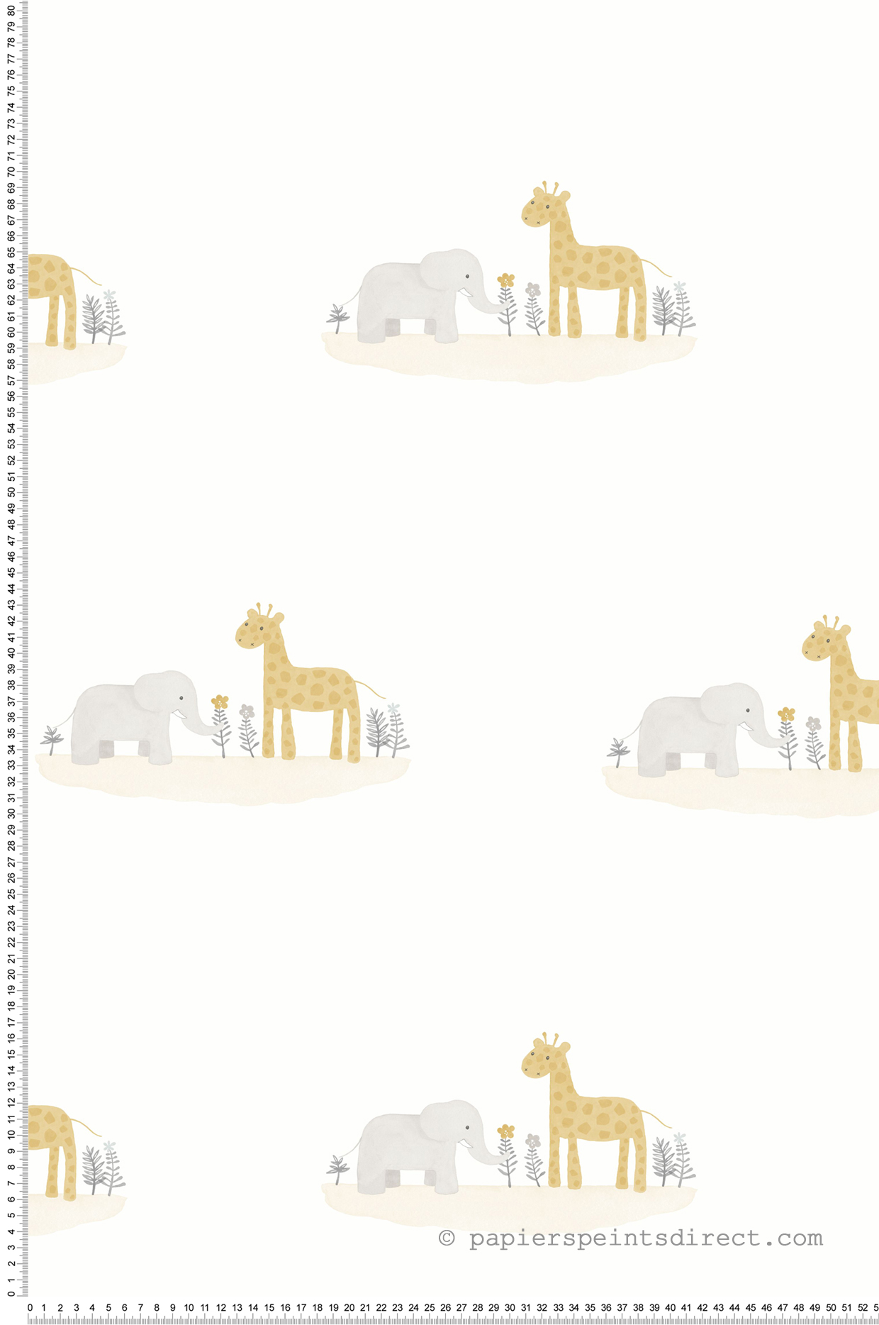 Papier peint Animaux Marius & Candice beige - Rose & Nino de Casadéco | Réf. RONI85531125