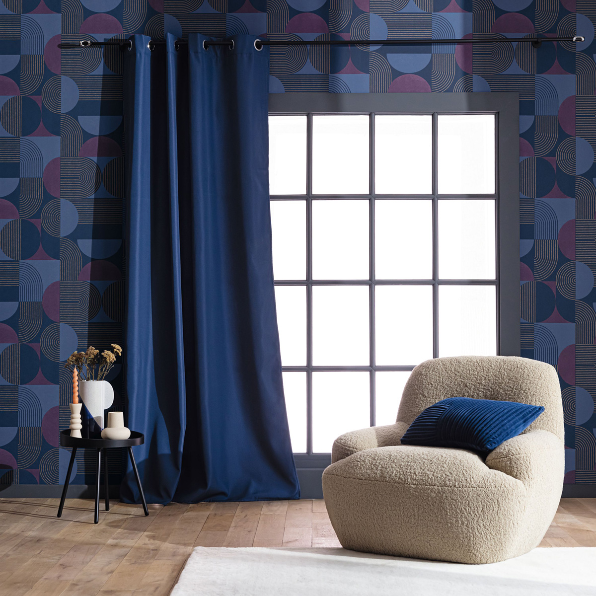 Papier peint Graphique Amplitude aubergine bronze - Graphic de Casélio AMB2 | Réf. GPC105506555