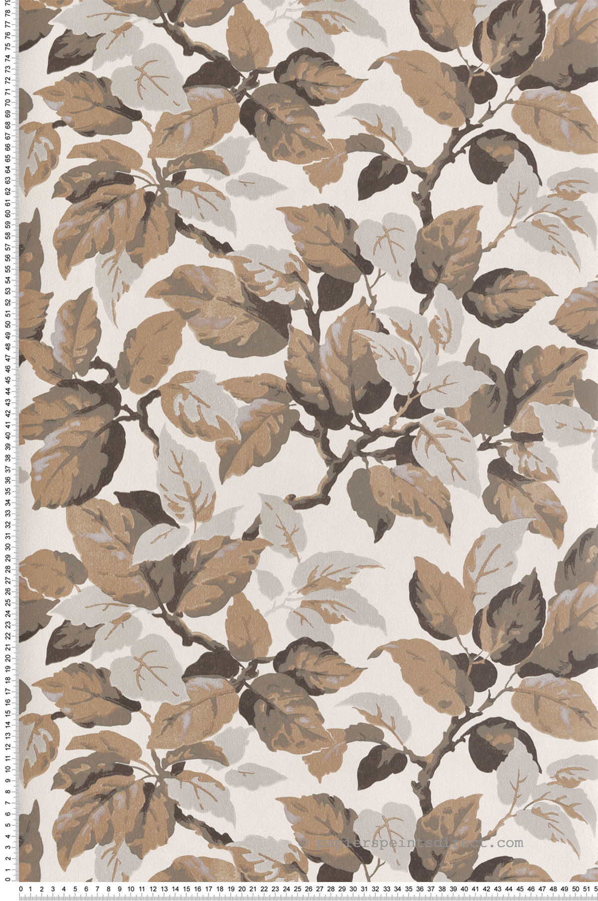 Papier peint Feuillage Canopy beige brun - Beaux Arts de Lutèce | Réf. LTC-M1806