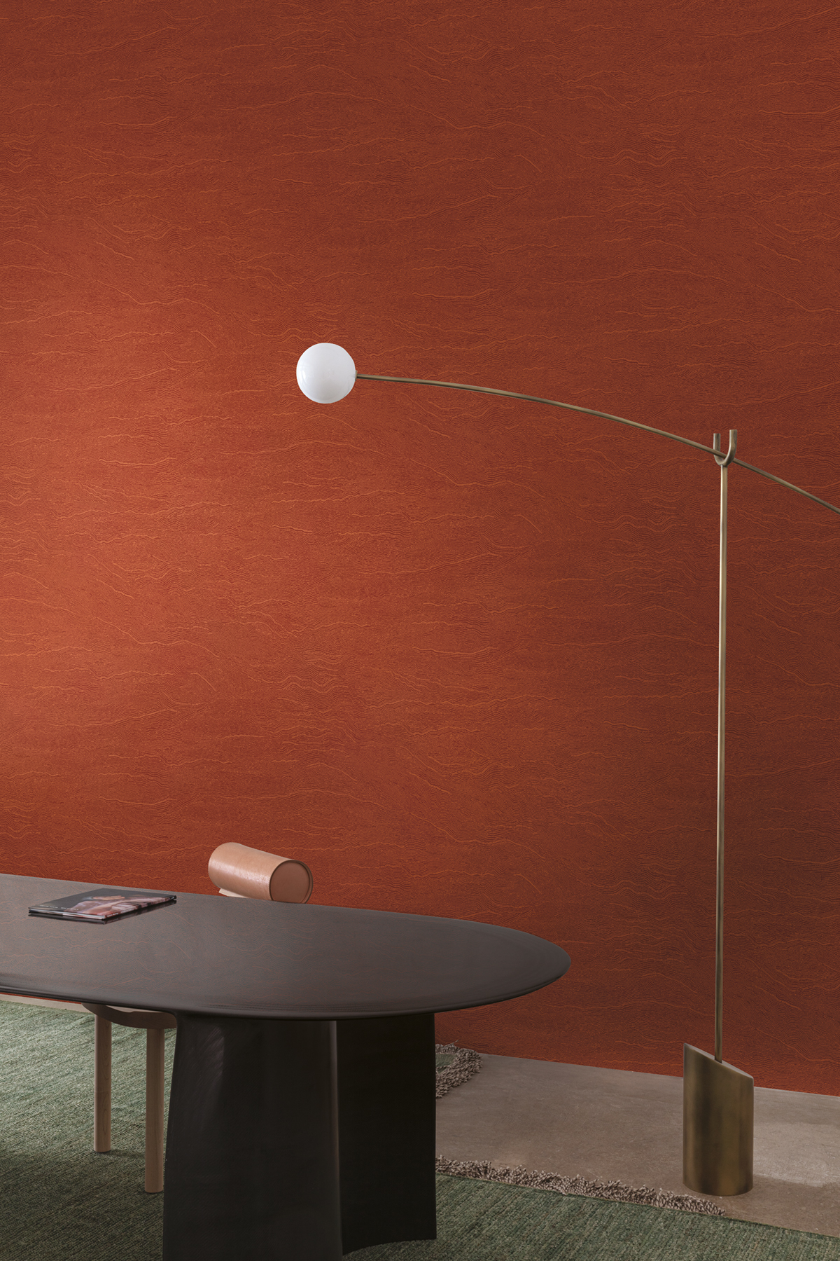 Papier peint Faux Uni Terre Miri terracotta - Terra de Masureel | Réf. MAS-TER004