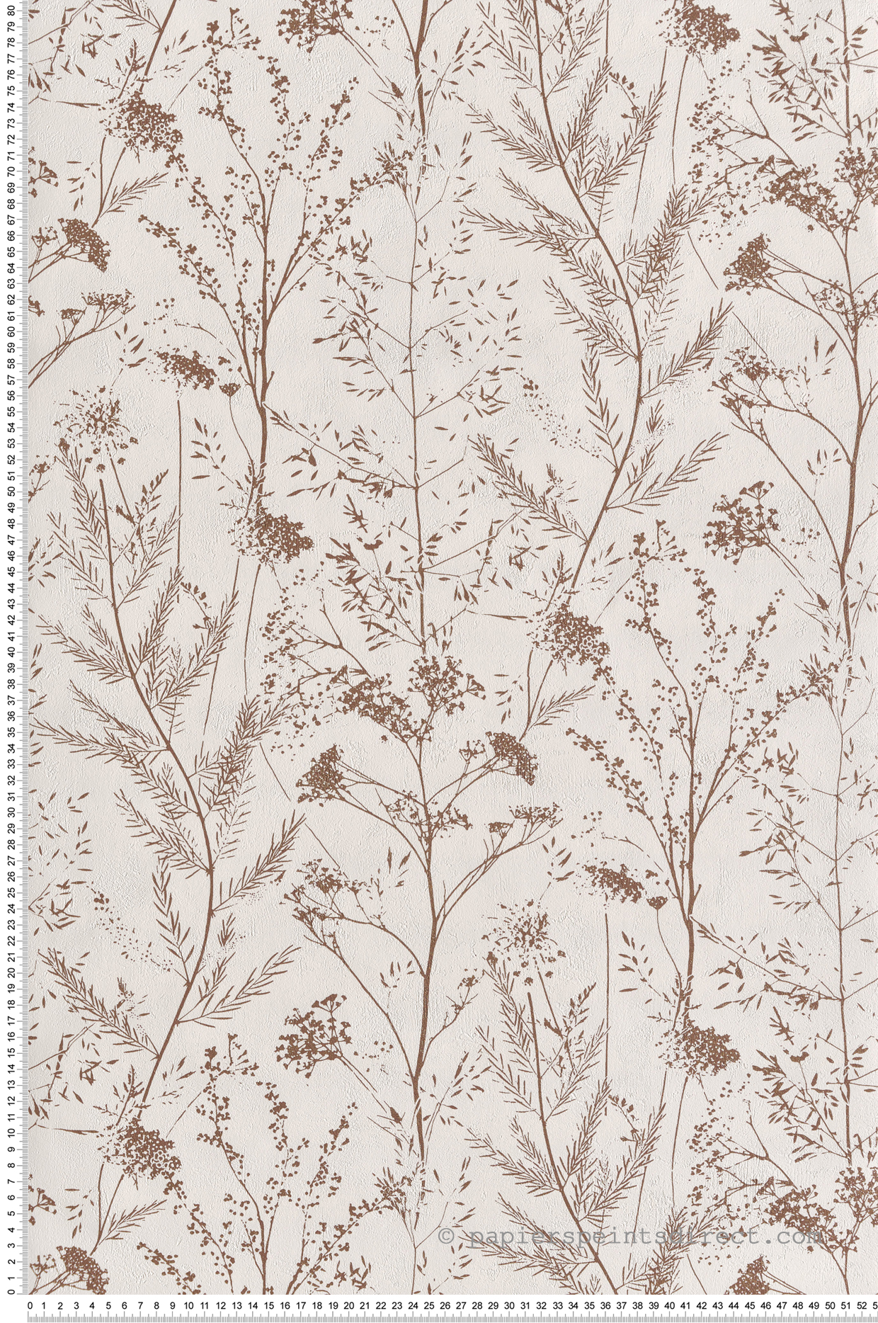 Papier peint Floral Prairie marron métallisé - Sentier des Dunes de Casadéco | Réf. SENT200952844