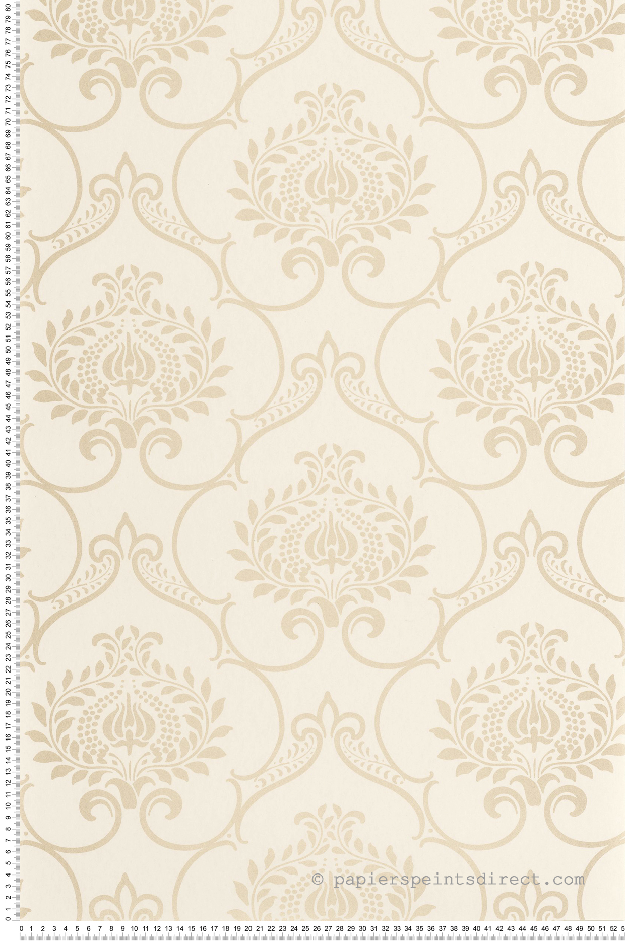 Papier peint Ornements Floraux Panache beige doré - Elixir de Casadéco | Réf. EXIR202011352