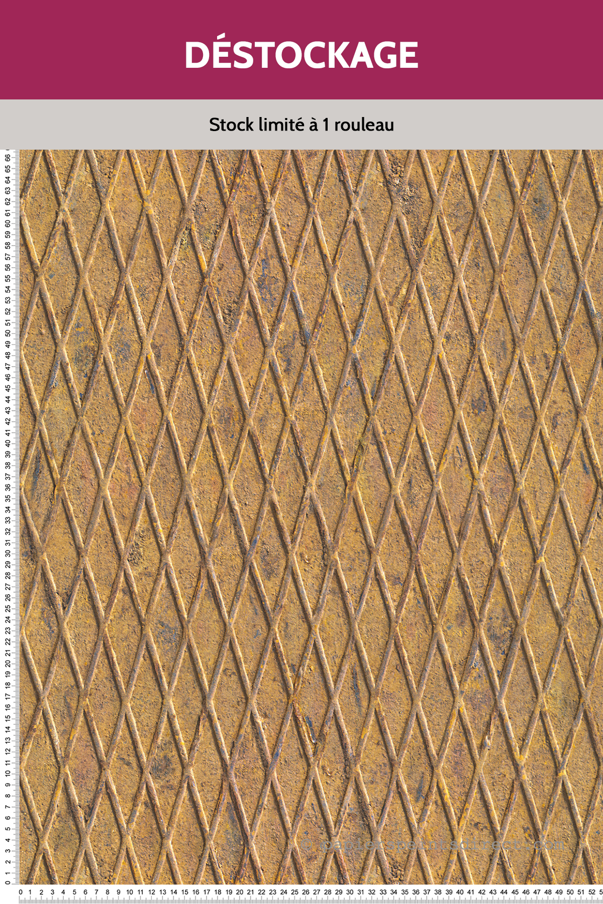 Papier peint Destockage - Tole losanges rouille - Simply Decor