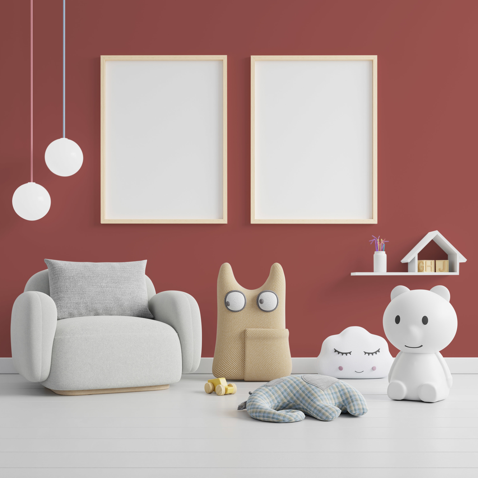 Photo numéro 2 d'une pièce avec un mur peint avec la peinture  Puro rouge varied red - c2019