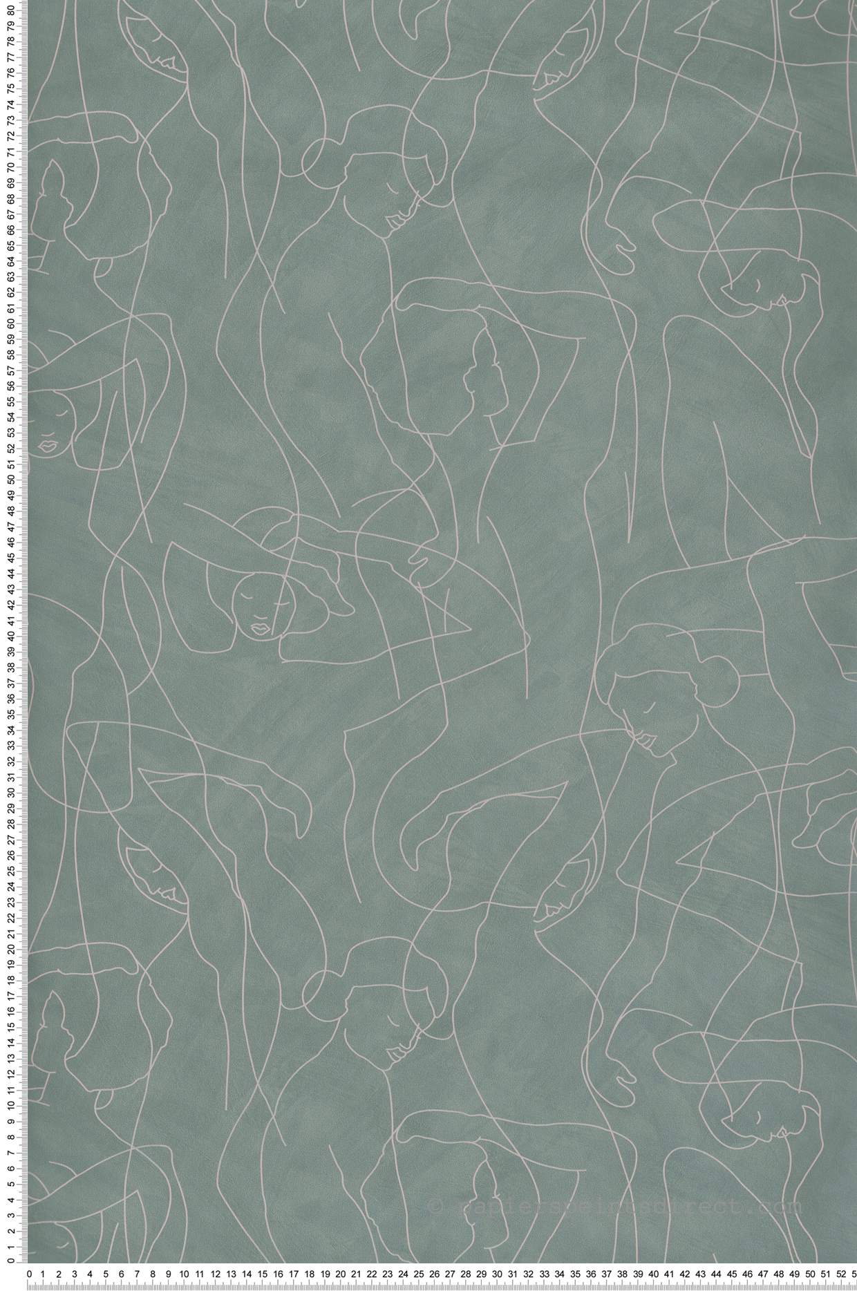 Papier peint Silhouette Design vert sauge rose pâle - Boca Chica de Montecolino | Réf. MC-SO27041