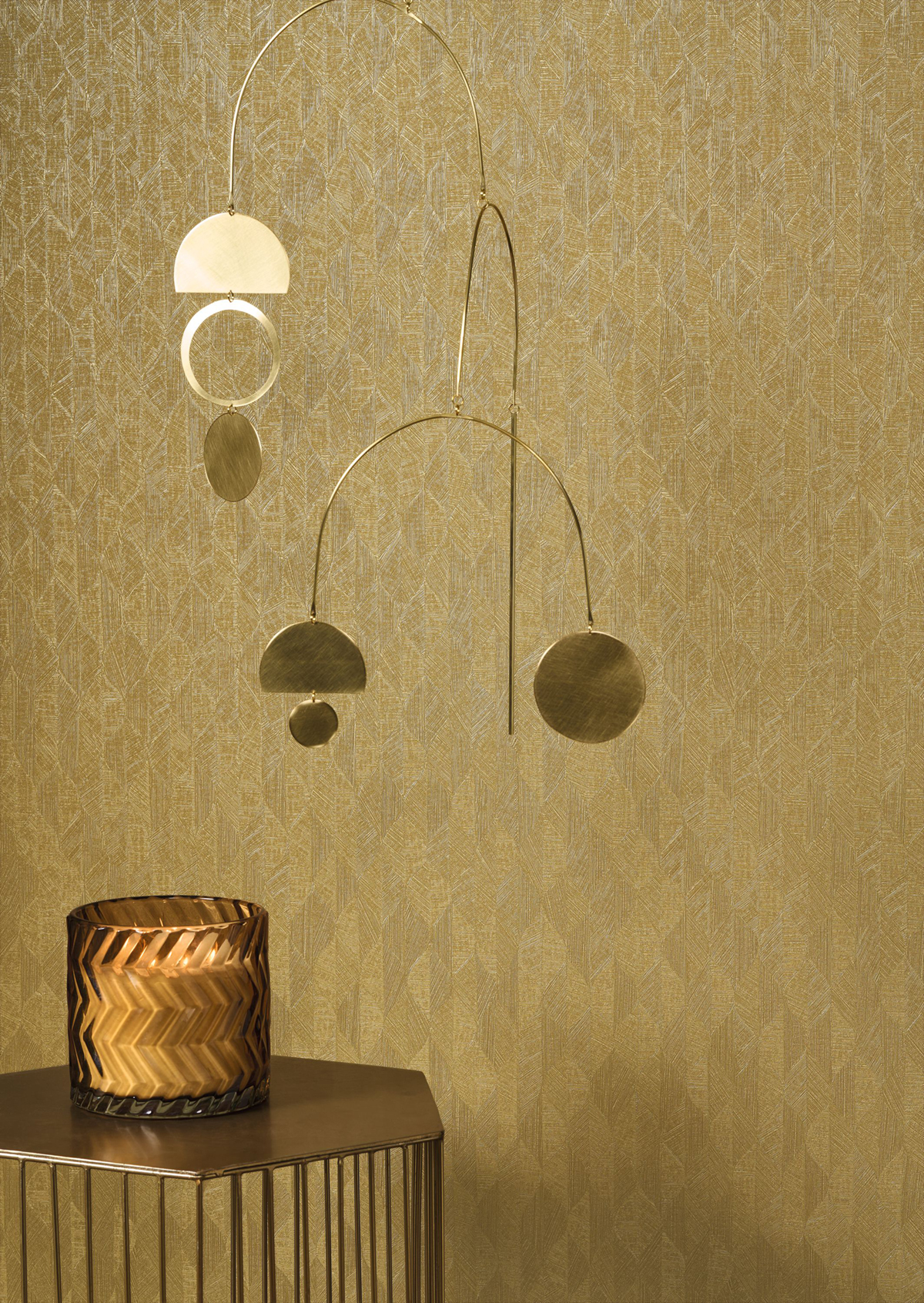 Papier peint Feuille Art Déco Tarrazu doré - Vegetals de Casadéco | Réf. VEGE201272303