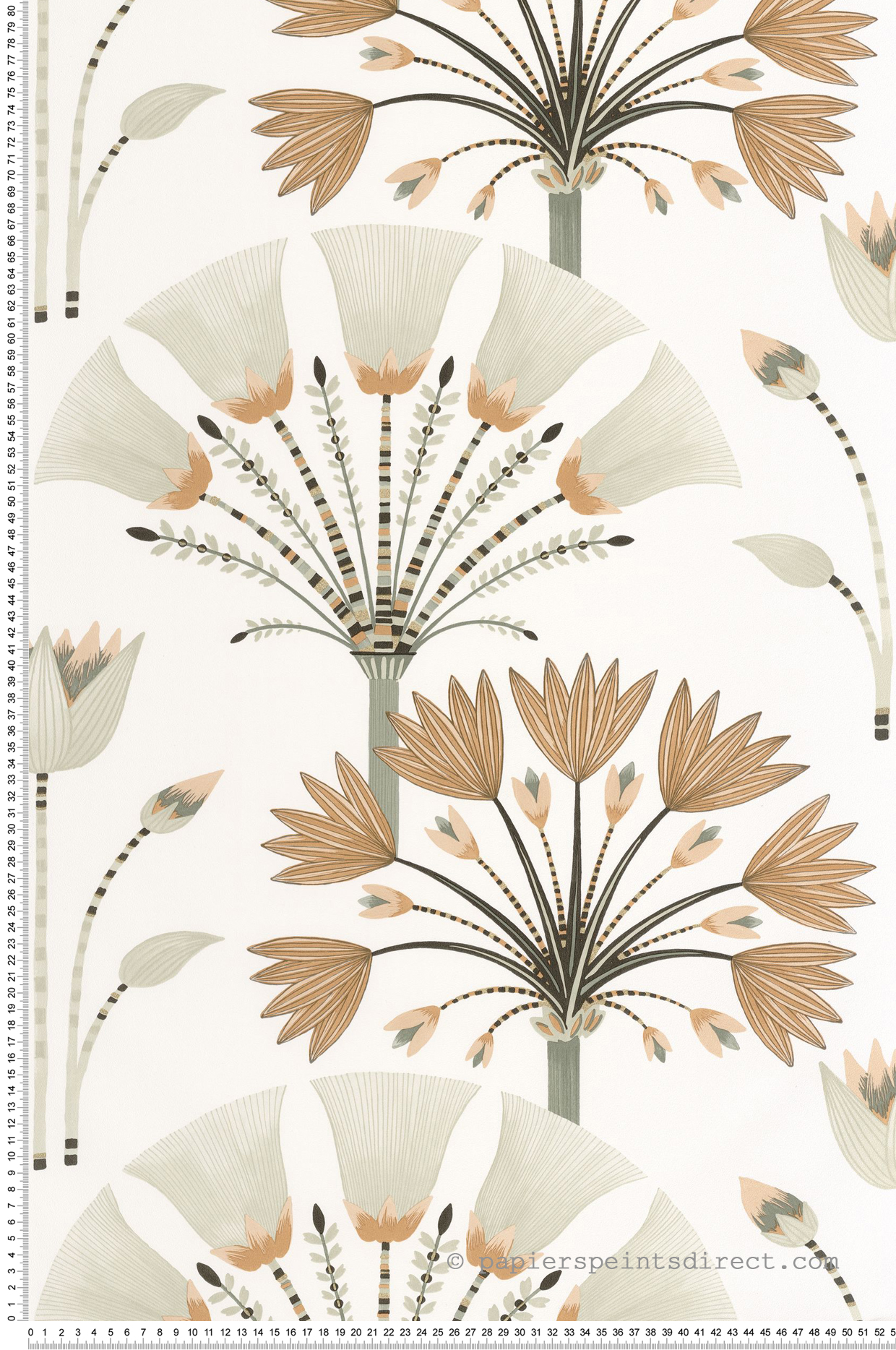 Papier peint Fleur Design Majestic vert amande doré - Elégance de Casélio | Réf. ELC105277029