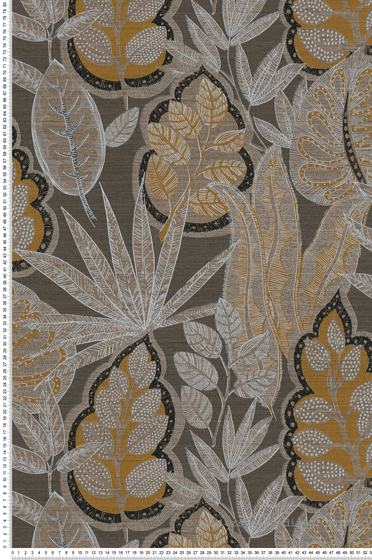 Papier peint Feuillage Symbole Indiana brun ocre - Famous Garden d'A.S. Création | Réf. AS-393463