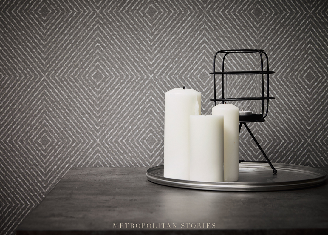 Papier peint Géométrique gris foncé - Metropolitan Stories d'AS Création AMB 5 | Réf. SP14692